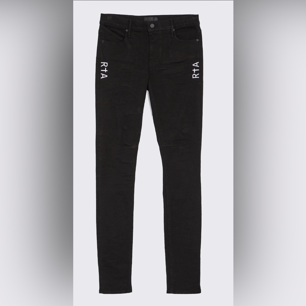 RtA Men’s Black Jeans With White dagger Cross Detail